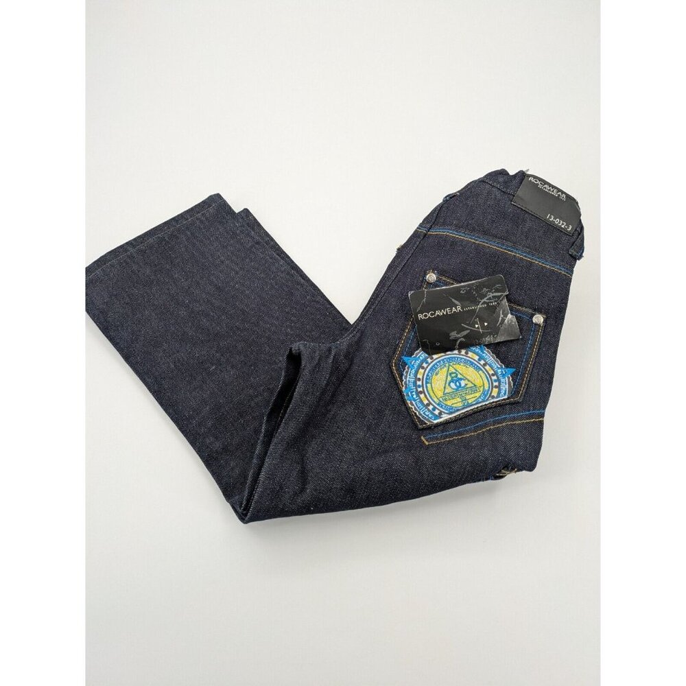 Rocawear Boys Straight Leg Jeans Size 6 Blue Adjustable Waist Original Fit Denim